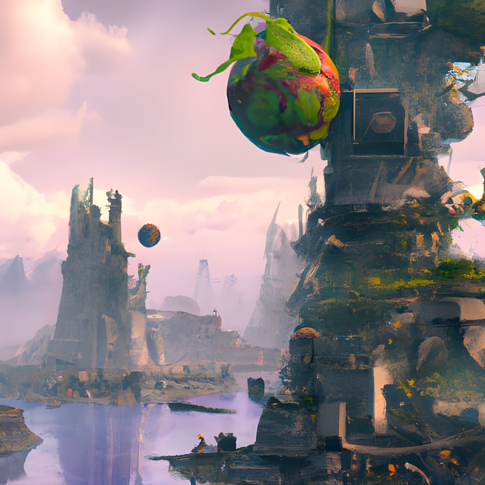 Fantastical Floating Cities with Hidden Faces in Nature