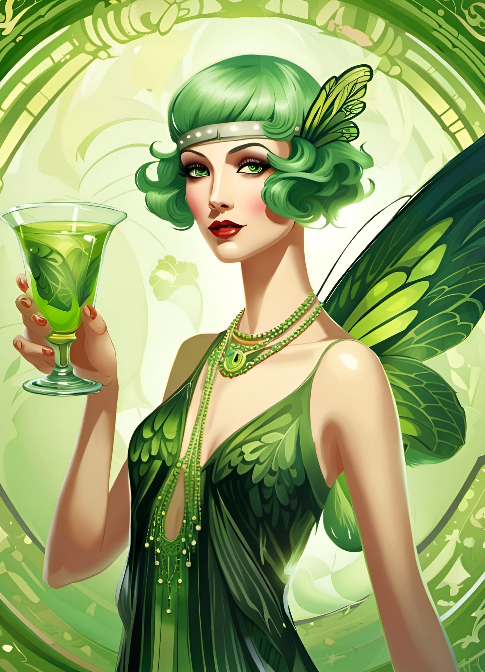 Art Deco Fairy Flapper Portrait