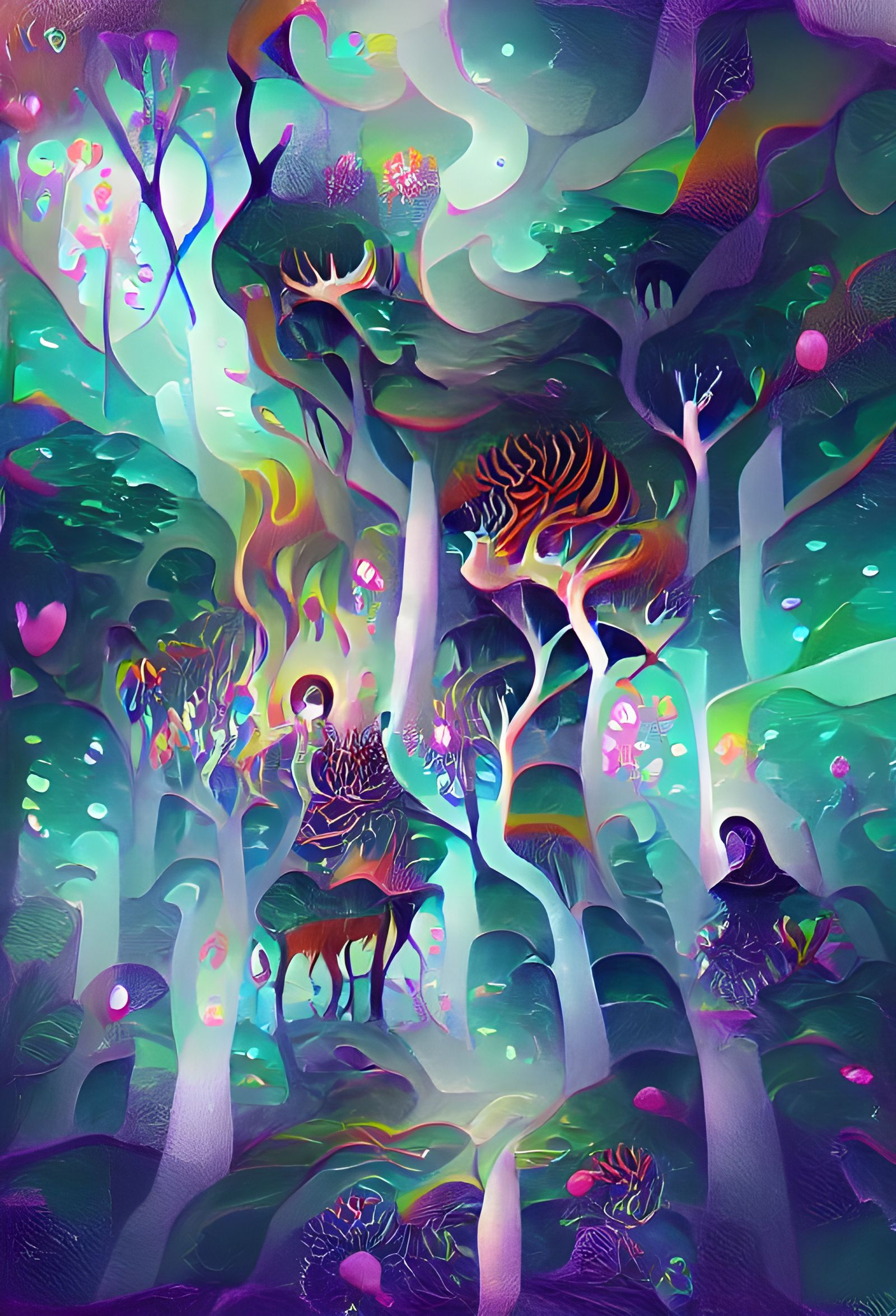Psychedelic Fantasy Forest Illustration