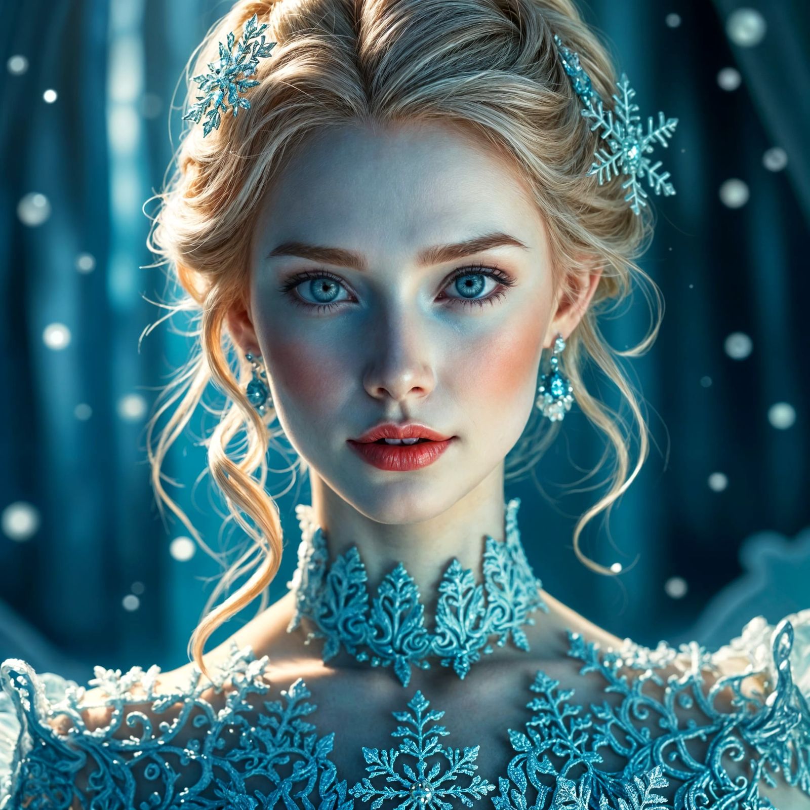 Ethereal Ice Fairy Queen in Regal Elegance