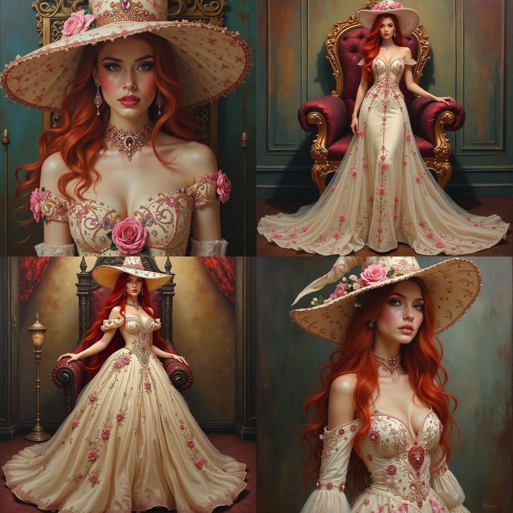 Enchanted Witch Portrait in Acrylic Painting Style