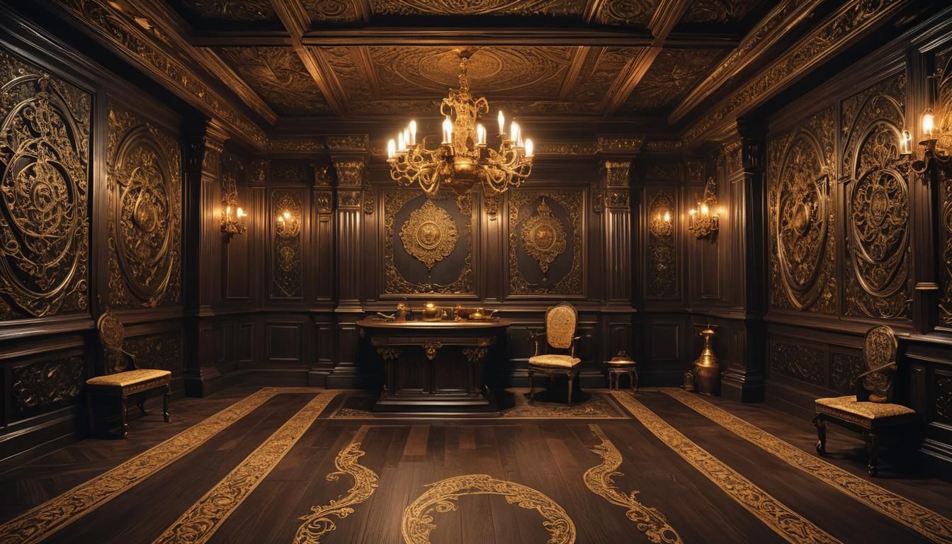 Gothic Art Nouveau Alchemist Shop Interior