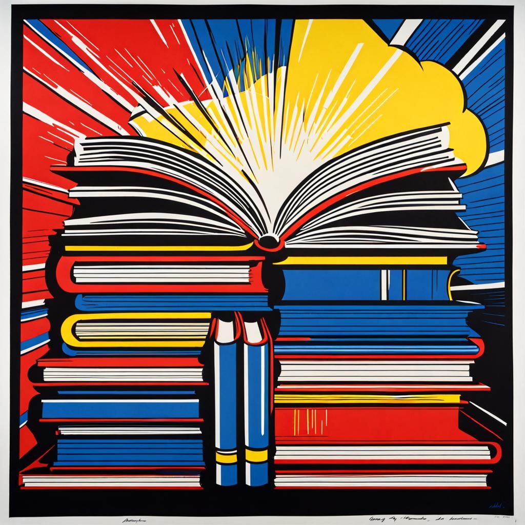 Pop Art Books in Warhol and Lichtenstein Style