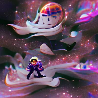 Astronaut Drifting in Deep Space