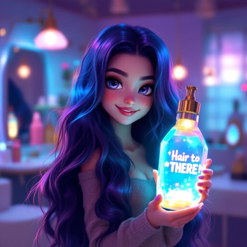 Cinematic Chibi Beauty in a Beauty Shop