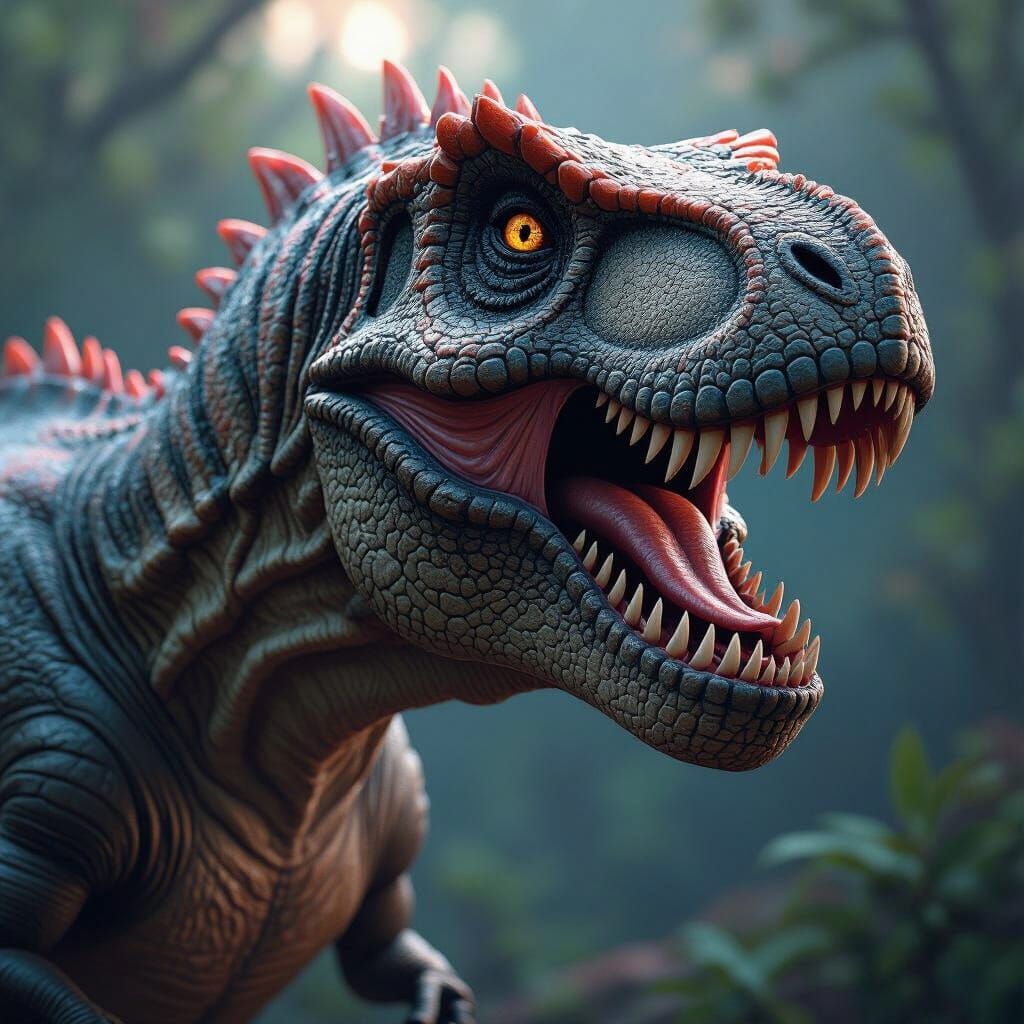 Hyper-Realistic T-Rex Megalodon Hybrid Portrait