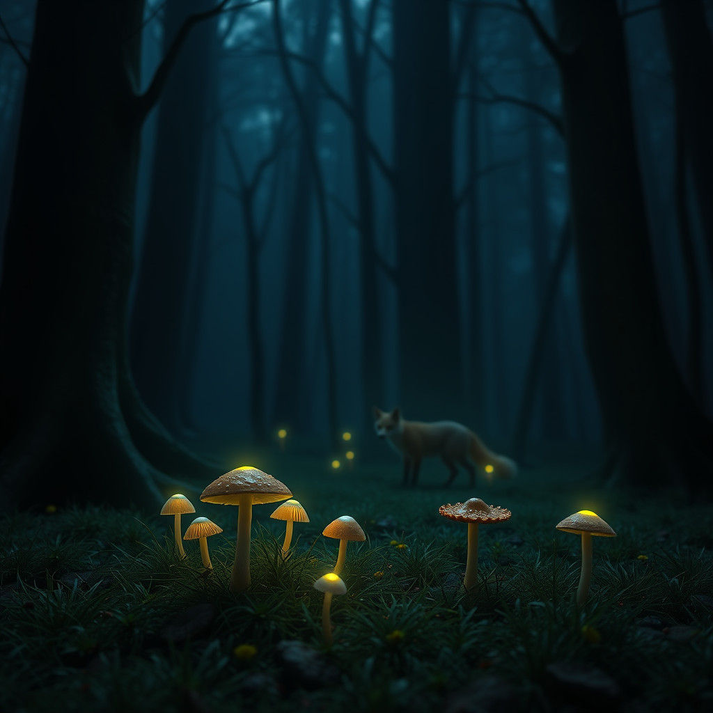 Will-o'-Wisps in a Magical Forest