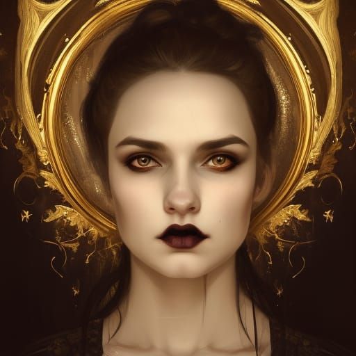 Eerie Gothic Portrait of Sad Woman in Victorian Style