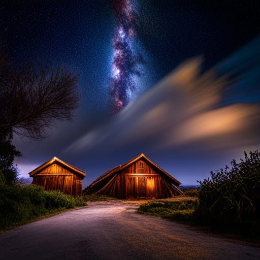 Fireflies Dance in a Moody Night Sky