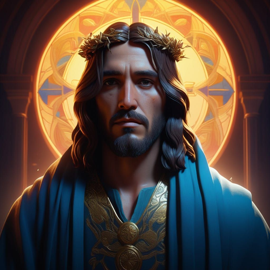 Jesus in Art Nouveau-Inspired Concept Art