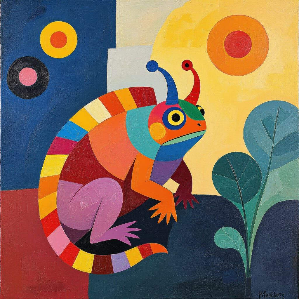 Creature's Metamorphosis in Gouache Impasto Style