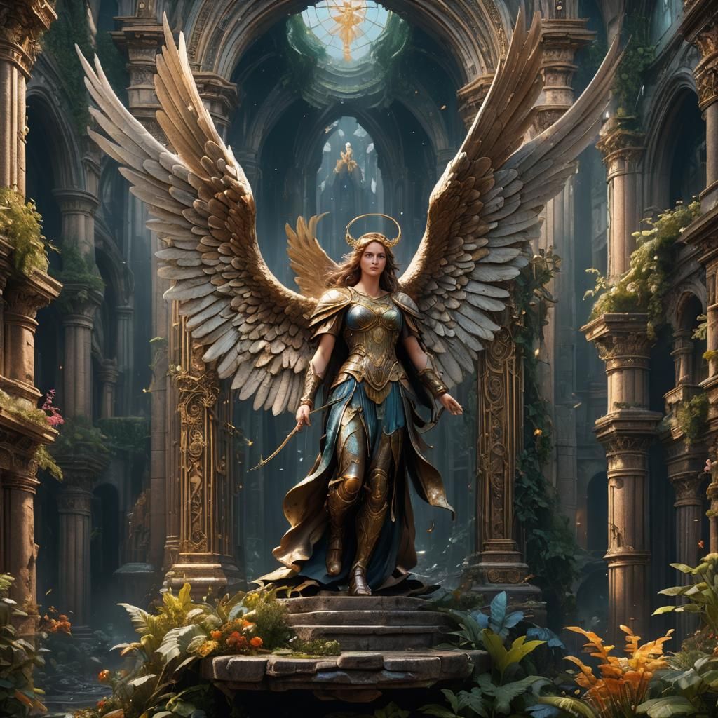 Angelic Communication: Detailed Matte Painting in 8k
