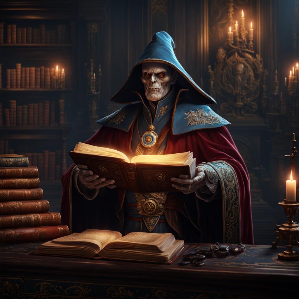 Ghoul Wizard with Tome in Napoleon Era