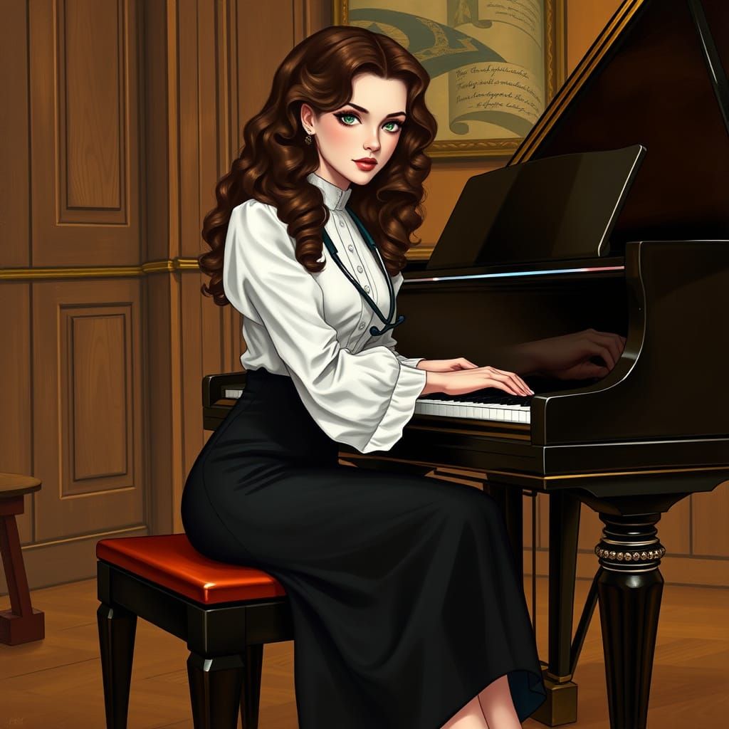 Elegant Doctor Plays Piano in Warm, Intimate Setting