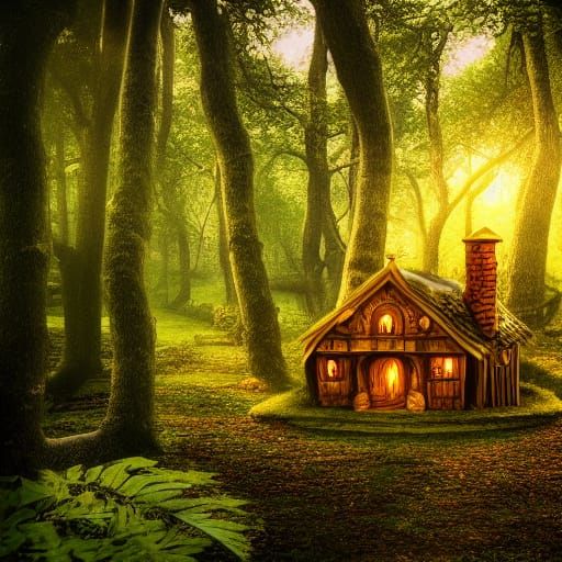 Mystical Fantasy Village in Woods: Photography