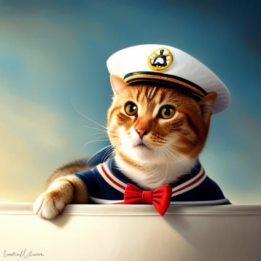 Sailor Cat Illustration