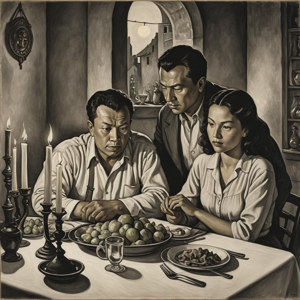 Romantic Dinner in Style of Diego Rivera