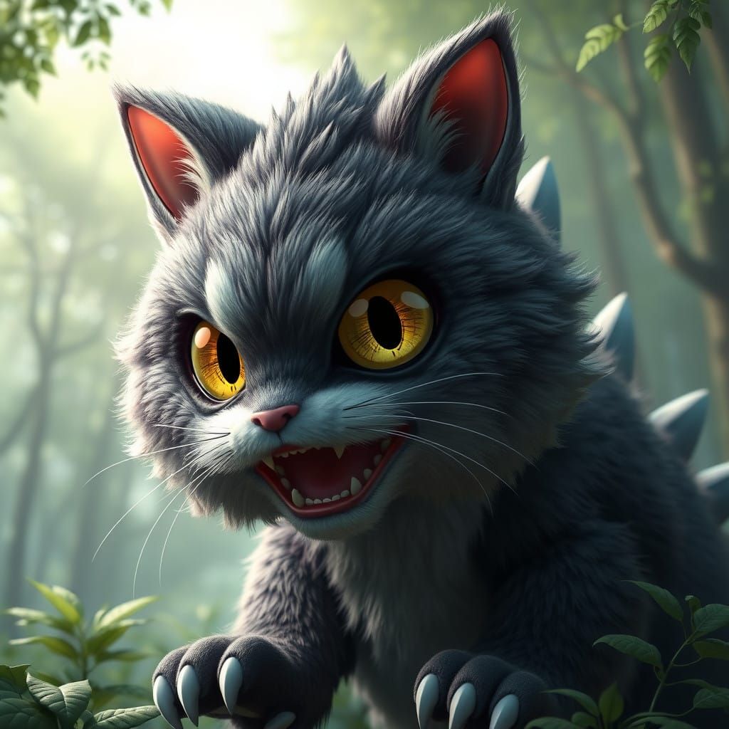 Fierce Prehistoric Feline Unleashed in Ancient Forest