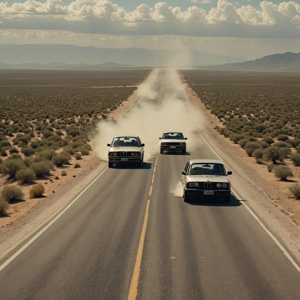 BMW E39 vs Lada 2107 Highway Race