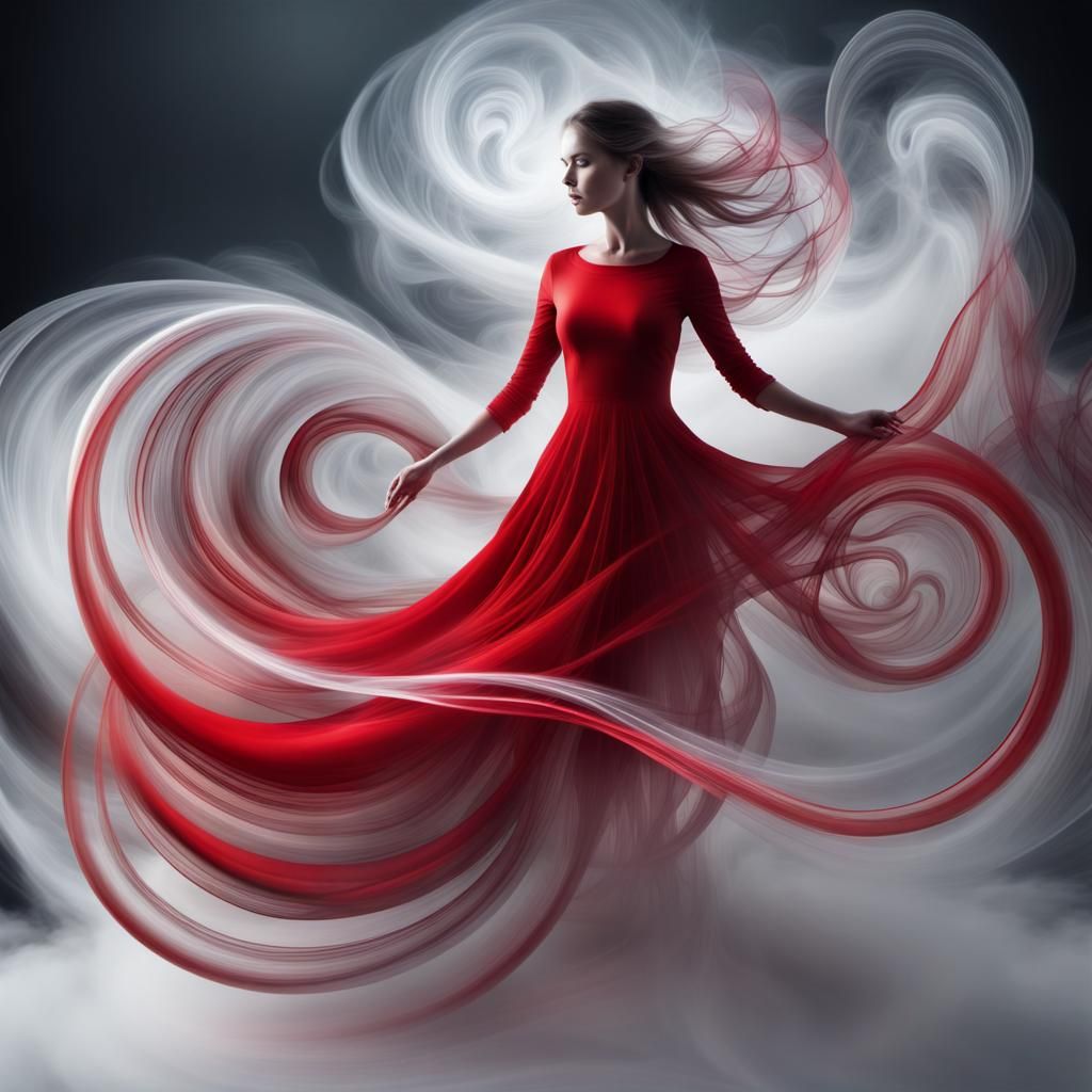 Ethereal Fractal Portrait in Viscous Paint