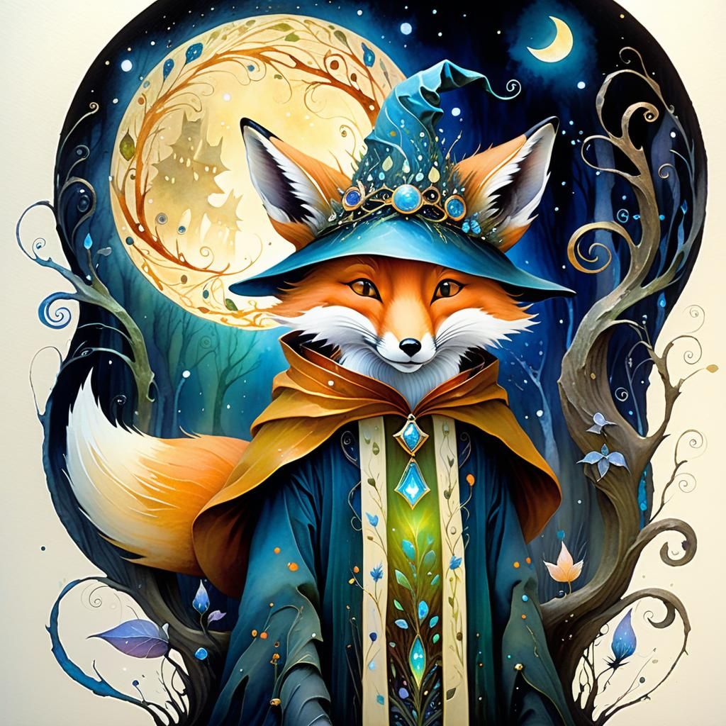 Adorable Magical Fox in Enchanted Forest