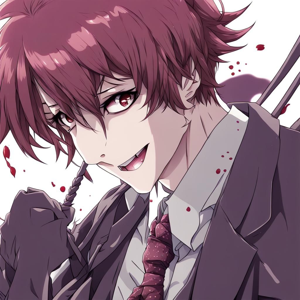 Flirty Anime Boy in Manga Key Visual Style