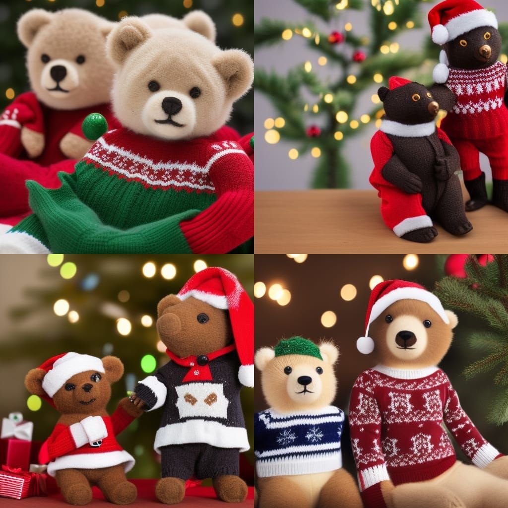 Christmas Bears in Sweaters: Professional Photography
