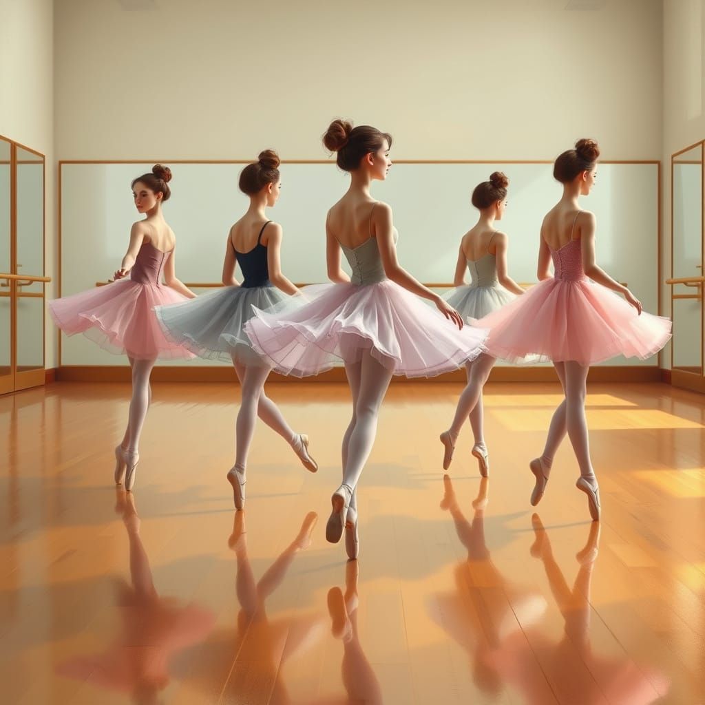 Ballerinas Dance in a Whimsical Studio