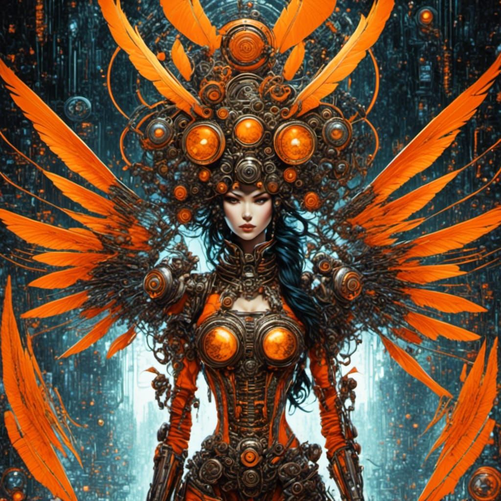 Bold Orange Steampunk Design