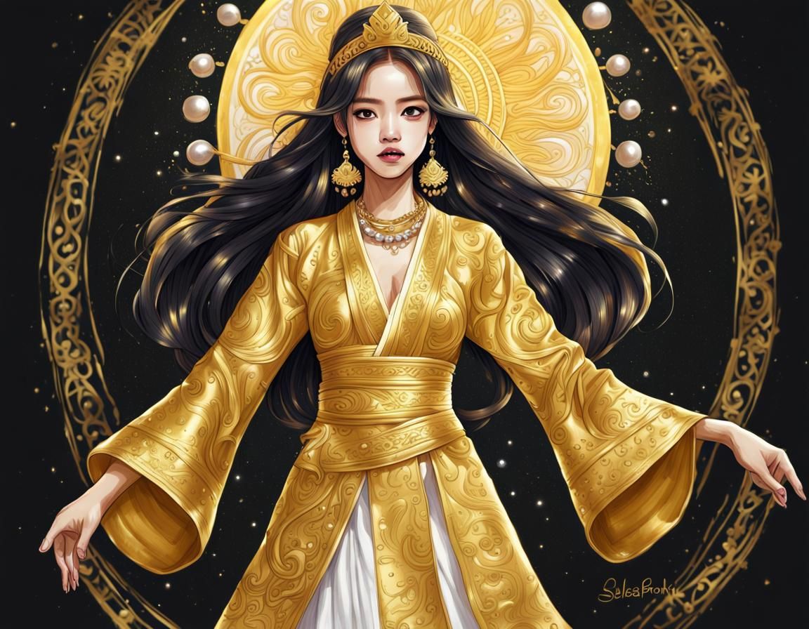 Lisa BLACKPINK in Thai Clothing: Hand-Drawn Style