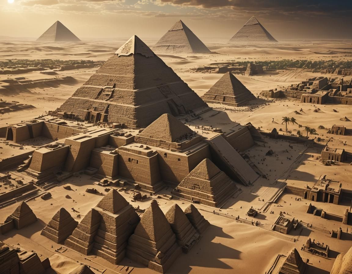 Egyptian Pyramids and Sphinx: Ancient Landscape