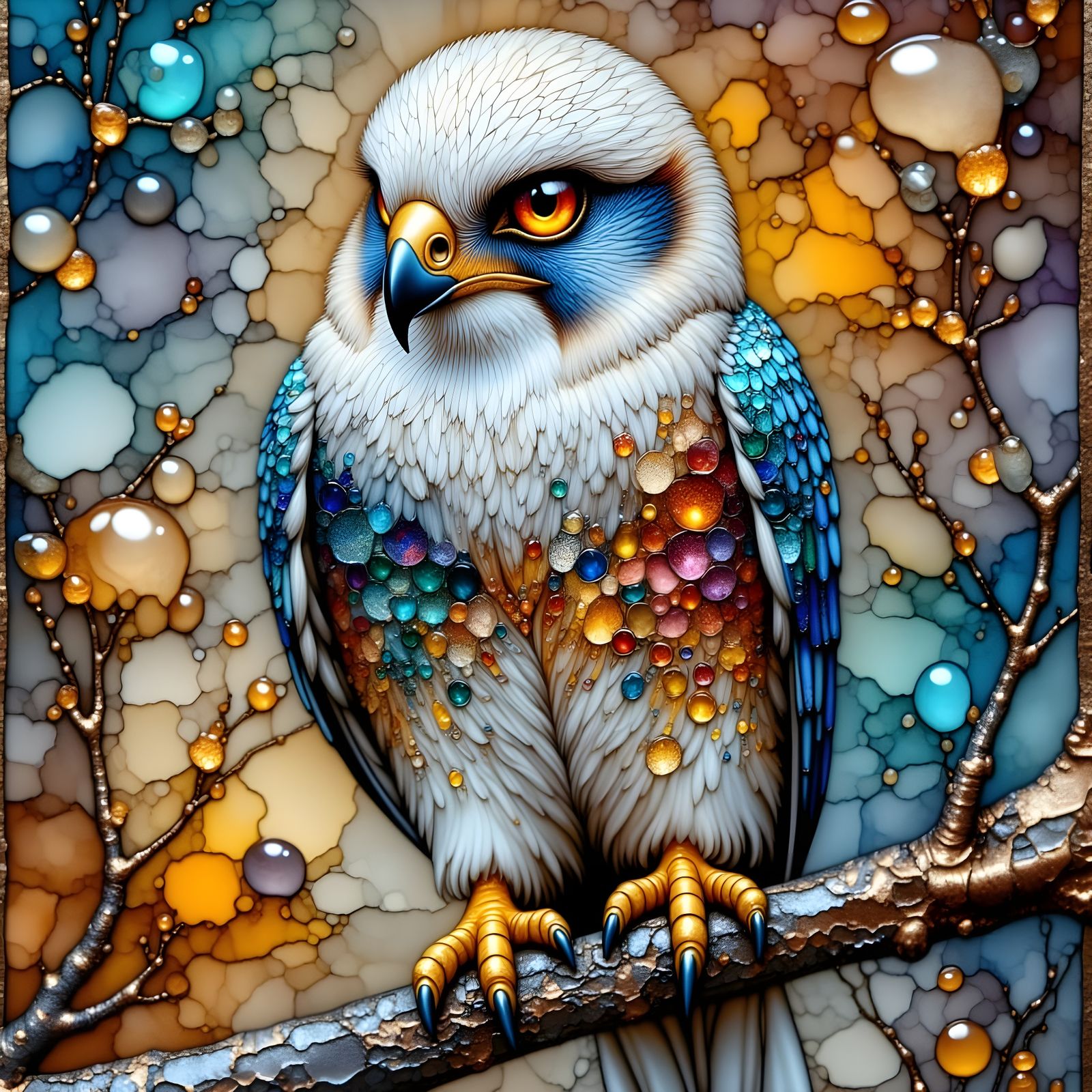 Vibrant Falcon in Fauvist Impasto Style