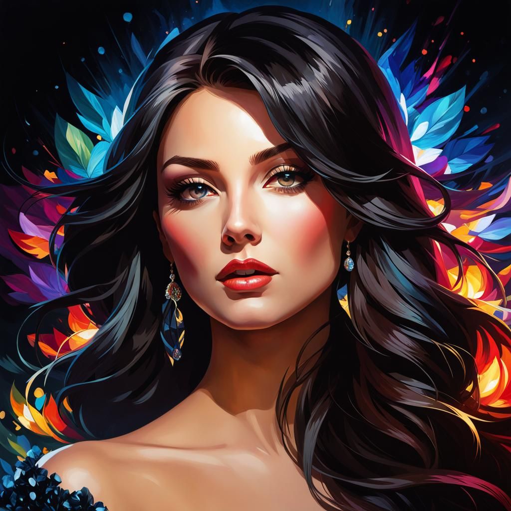 Hyperdetailed Portrait in Leonid Afremov Style