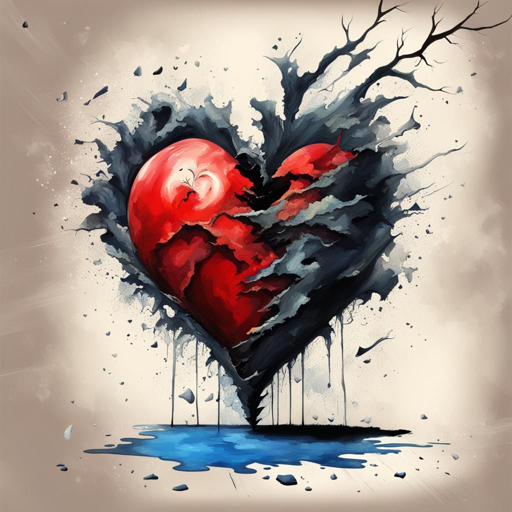 Tornado Shatters Heart in Watercolor Disaster