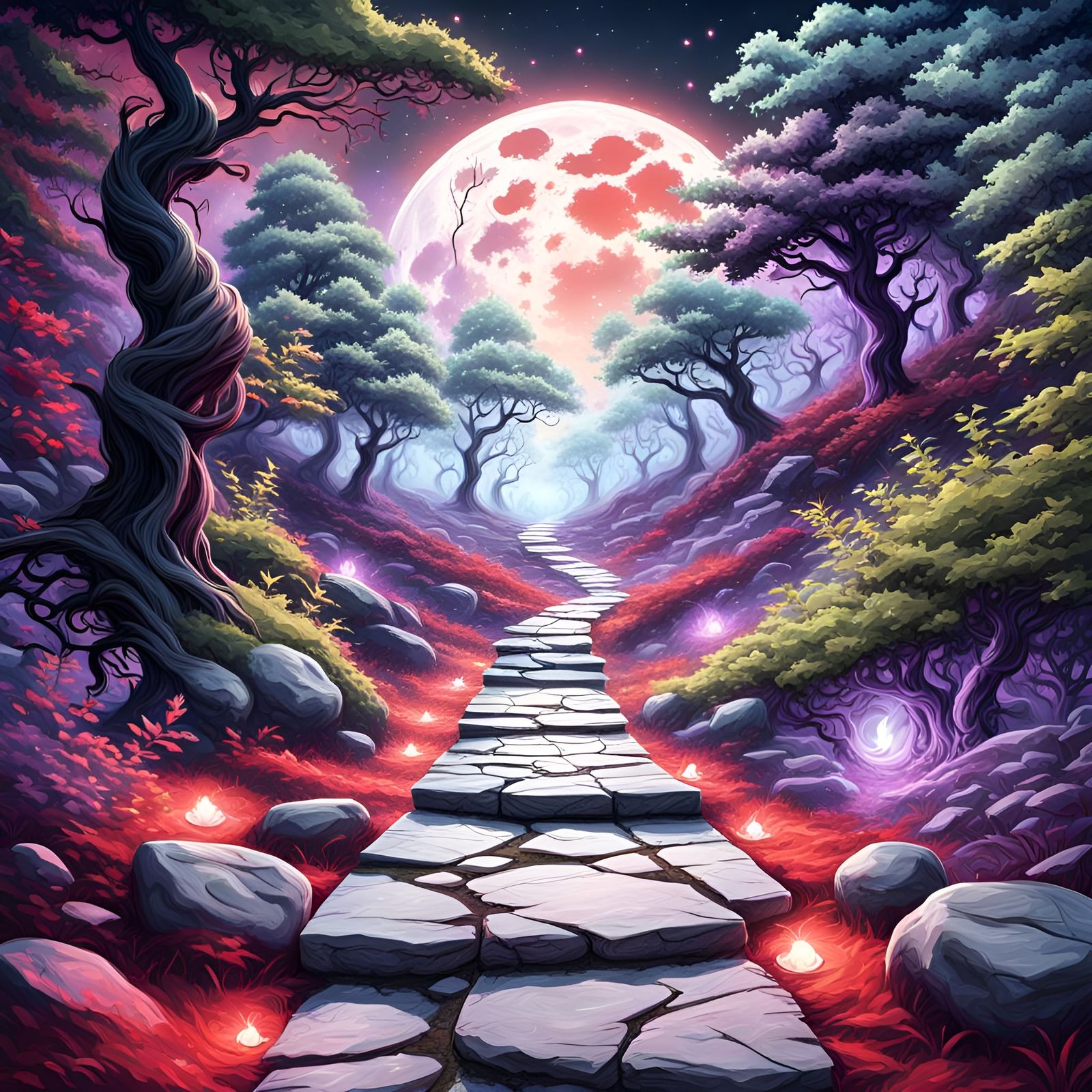 Enchanted Forest Path with Fairy in Hyperrealistic Style