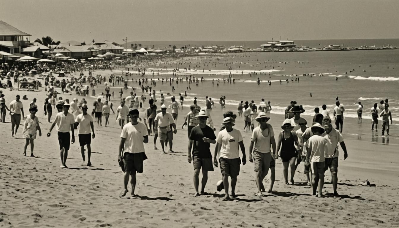 Americans Enjoying a Sunny Day at the Beach