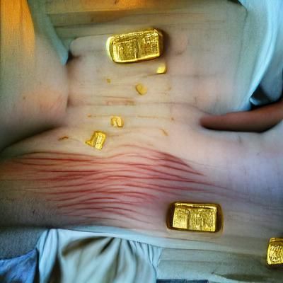 Single Gold Bar on Dark Background