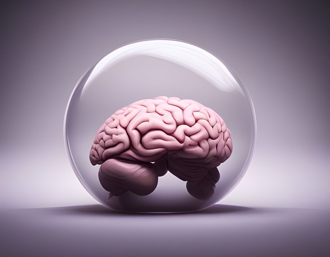 Glass Orbs with Brains in Liminal Space