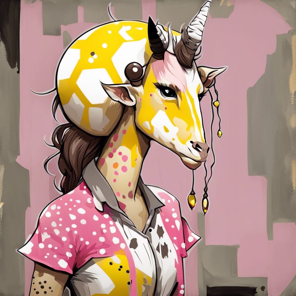 Monster Girl Centaur in Graffiti Art Style