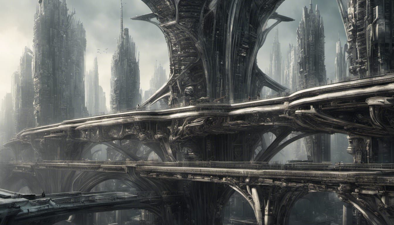 Biomechanical Giger City Alpha