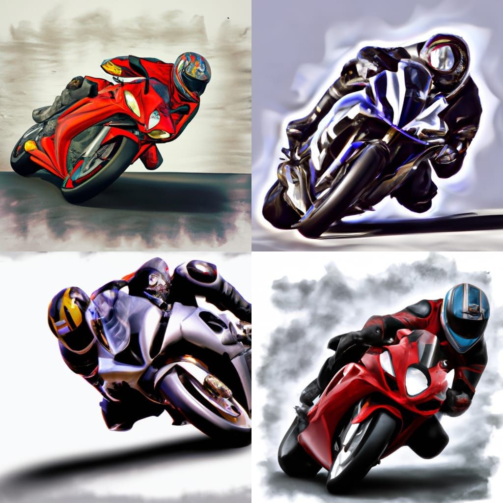 Airbrushed Motorcycle Rider Illustration