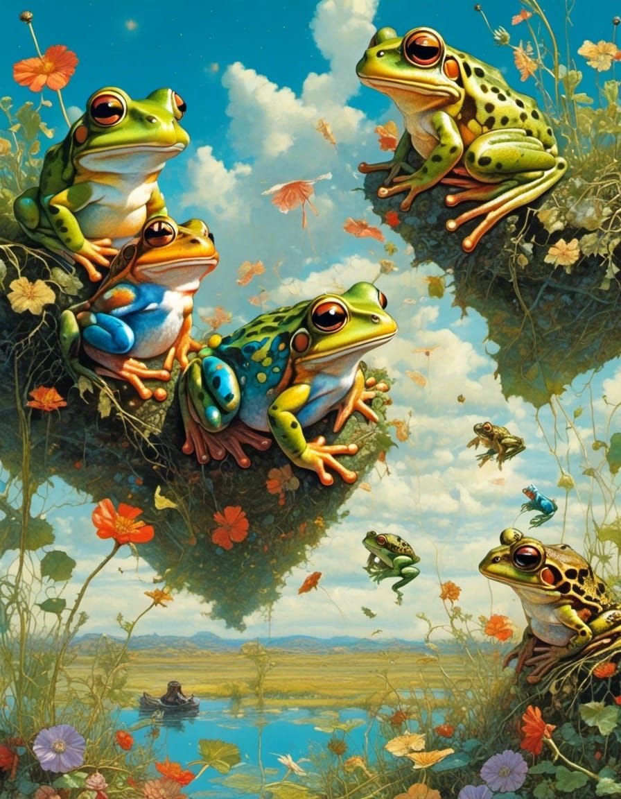 Plague of Frogs? (AI wants them to sit on something!)