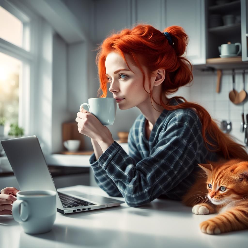 Cozy Morning Routine in a Whimsical Kitchen Setting