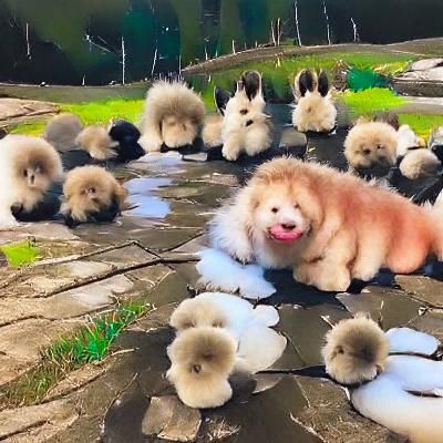 Delightful Flurry of Twenty Fluffy Puppies