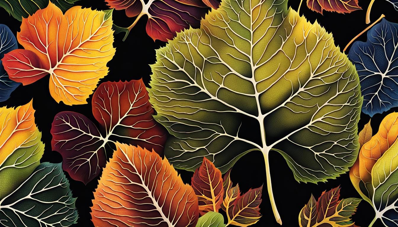 Botanical Ink Diagram of an Aspen Leaf