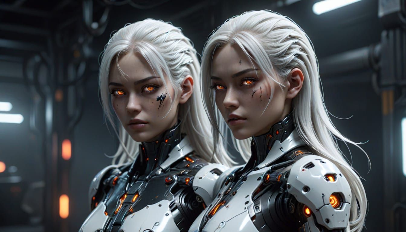 Japanese Android Gynoid in Cyberpunk Sci-Fi