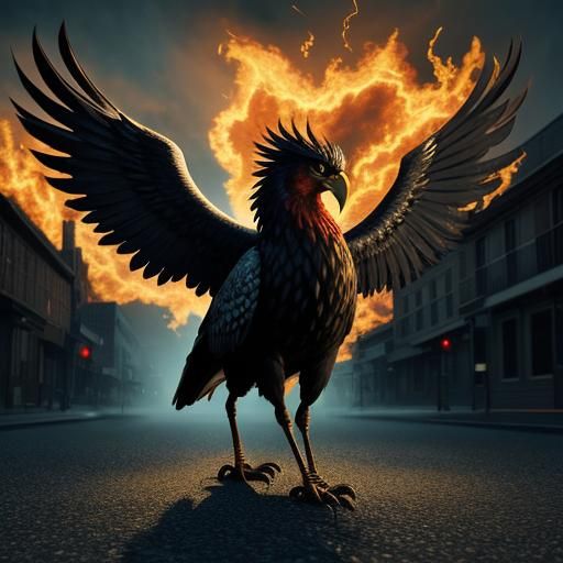 Phoenix at Crossroads: Cinematic HDR Film Still