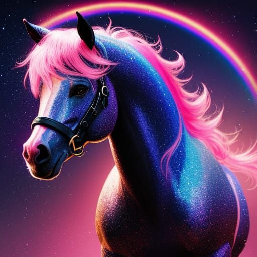 Vibrant Pink Pony Club Logo in Delicate Neon Paintings