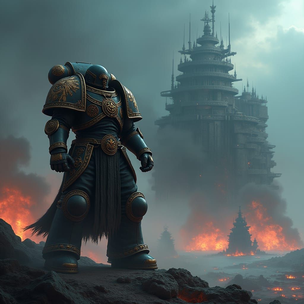 Alpha Legion Space Marine in Gothic Armor