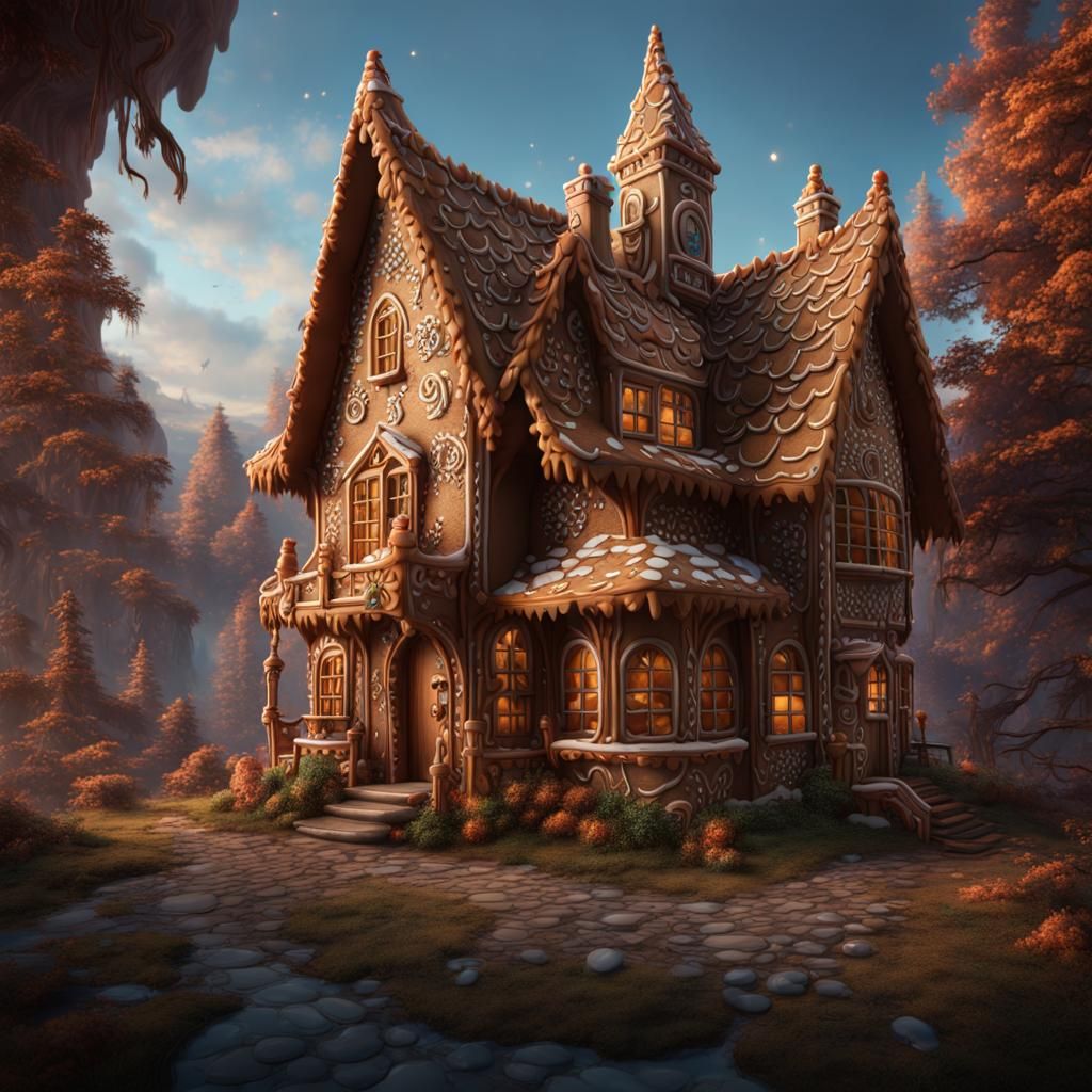 Fantastical Gingerbread House: Detailed Matte Painting